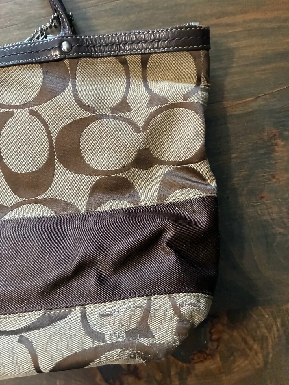 Brown Signature-Pattern Tote Bag